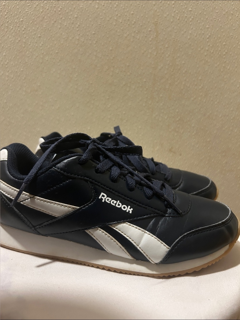 Reebok Navy and White Retro Runner Sneakers